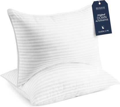 Beckham Hotel Collection Bed Pillows Standard/Queen Size Set of 2 - Original Soft Down Alternative Pillow for Sleeping - Soft Support for