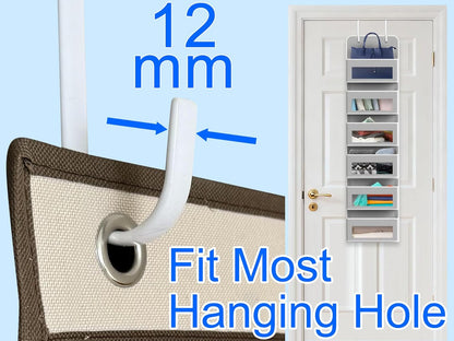 Mars-Rock Over the Door Hooks 4Pcs L=5.5" Fit 1 3/8" Door Steel with White Rubber Coating Hanging Towel Robe Clothing Hanger for Bathroom Room Wreath