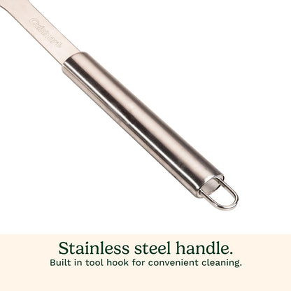 Cuisinart Stainless Steel 16.5" Long Handle Grill Cleaner Brush and Scraper for BBQ, Griddle, Grills, Cookout