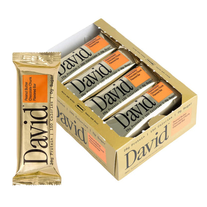 David High Protein Bars - 0g of Sugar, Low Carb, Gluten Free - 28g of Protein, 150 Calories - On-The-Go Snack - Peanut Butter Chocolate Chunk Flavor2