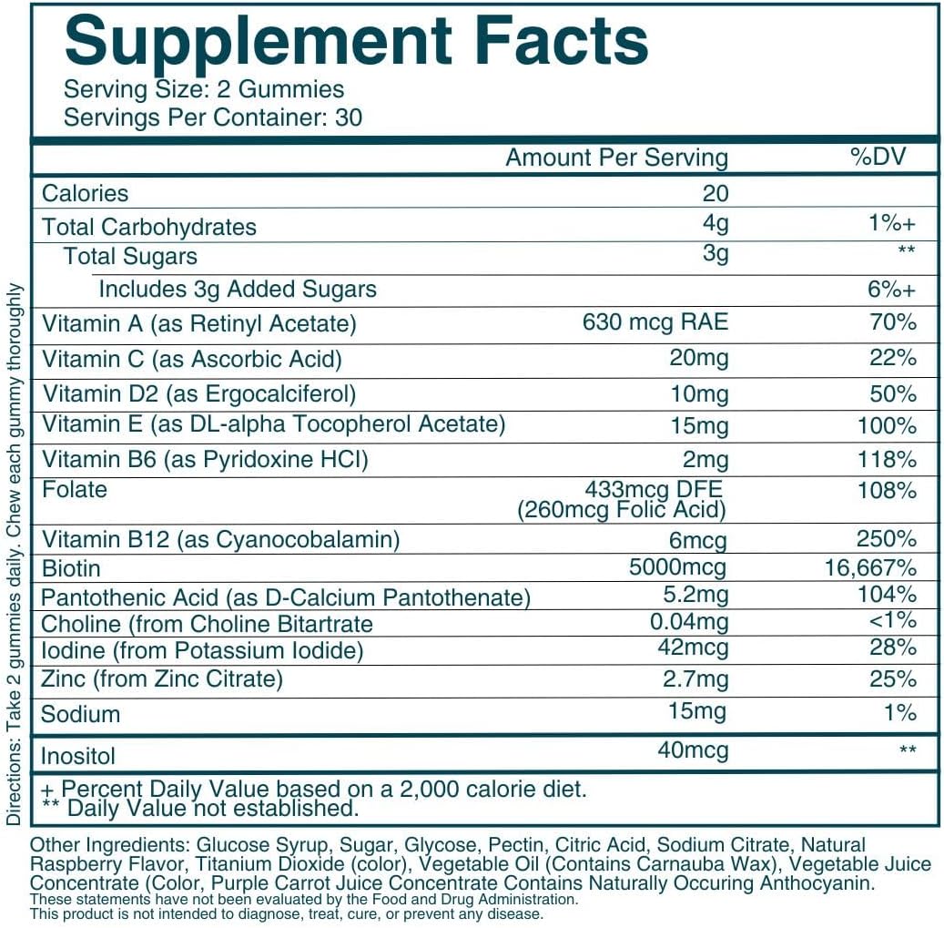 WEEM Hair Skin and Nails Gummies - Supports Healthy Hair - Vegan biotin Vitamins for Women & Men Supports Faster Hair Growth, Stronger