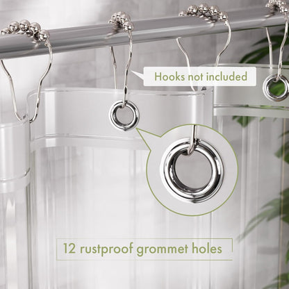 AmazerBath Shower Curtain Liner, 72x72 Clear Shower Curtain Liner, Waterproof Plastic Shower