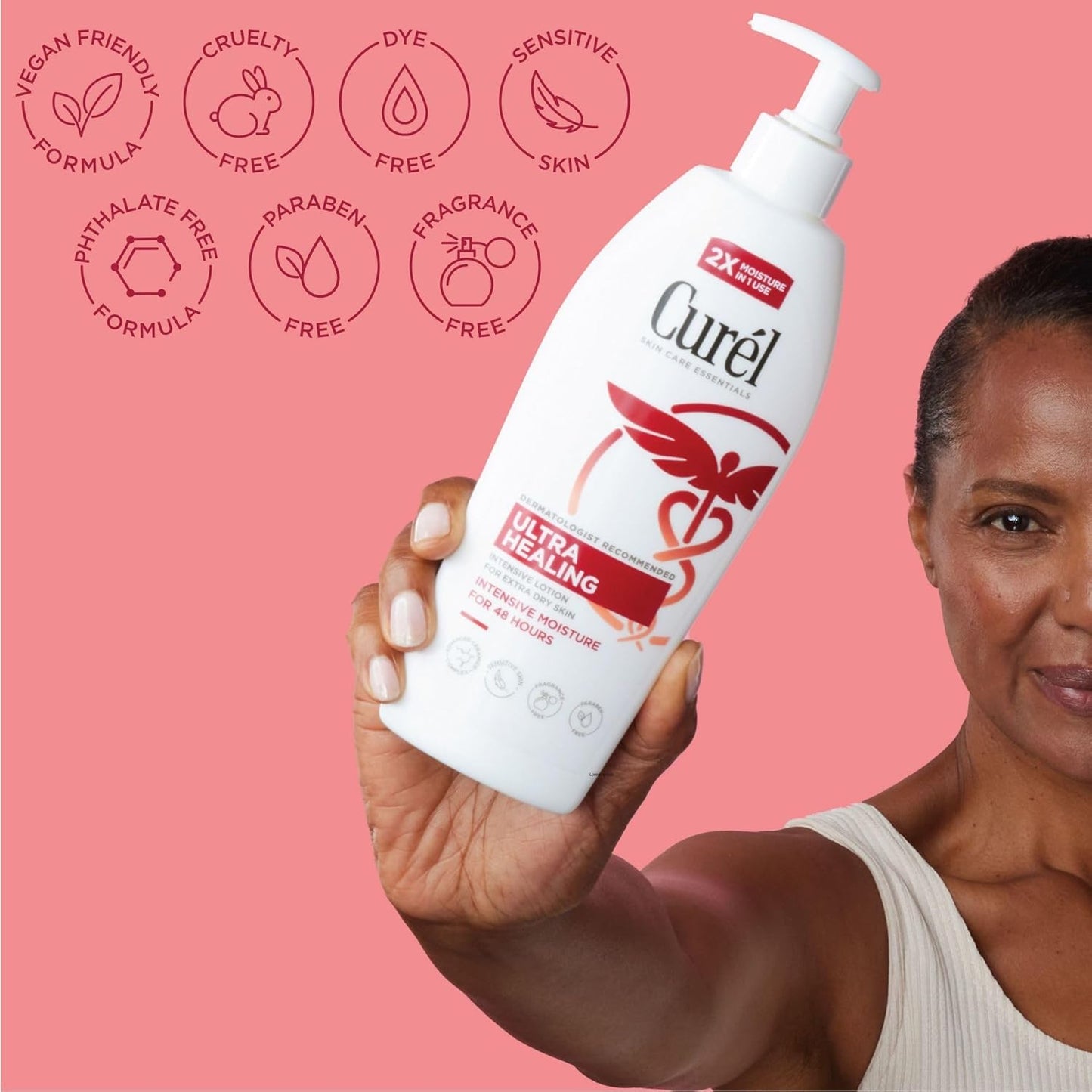 Curel Ultra Healing Intensive Fragrance-Free Lotion For Extra-Dry Skin, Dermatologist Recommended, Ideal for Sensitive Skin, Cruelty