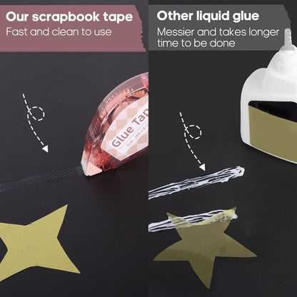 Secopad Scrapbook Tape, 4 Pack Double Sided Tape Roller for