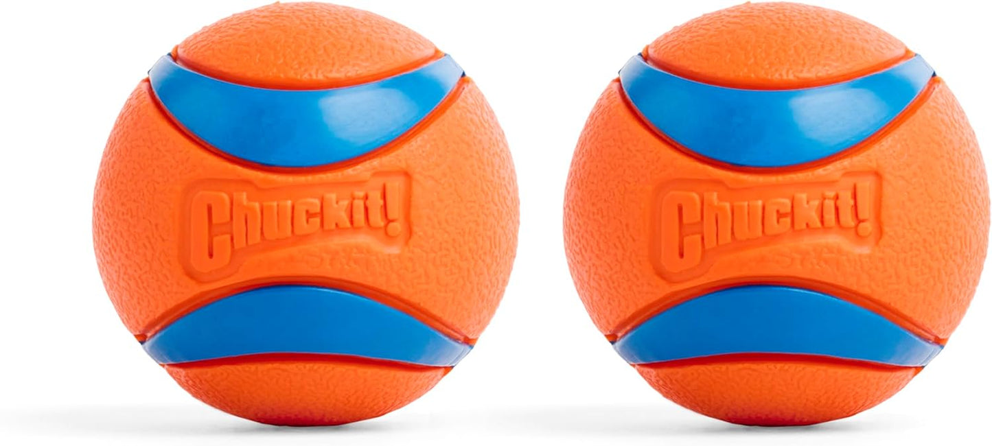 Chuckit! Ultra Ball Dog Toy - Medium Bouncy Fetch Balls For Dogs 20-60 lbs - Made from Durable Rubber - Floating Water Pet Toys - Size Medium -