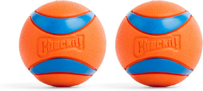 Chuckit! Ultra Ball Dog Toy - Medium Bouncy Fetch Balls For Dogs 20-60 lbs - Made from Durable Rubber - Floating Water Pet Toys - Size Medium -