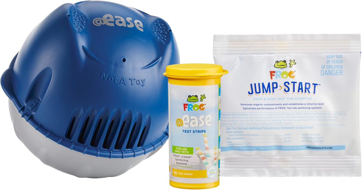 FROG @Ease Floating System for Hot Tubs - Quick & Easy Self-Regulating Hot Tub Sanitizer - Hot Tub Maintenance System with Sanitizing Minerals &