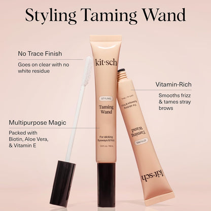 Kitsch Hair Taming Wand - Fly Away Stick For Hair with Biotin, Aloe & Vitamin E, Clear Hair Mascara for Flyaways, Slick Back Style, Travel