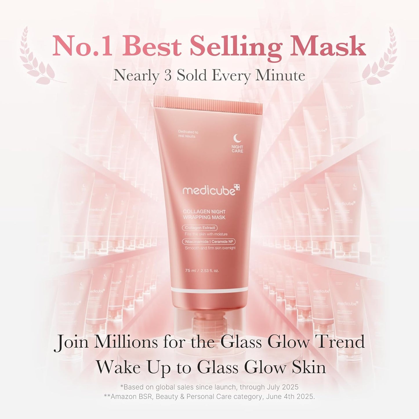 medicube Wrapping Mask Collagen Overnight Peel Off Facial Mask, Elasticity & Hydration Care, Reduces Sagging &
