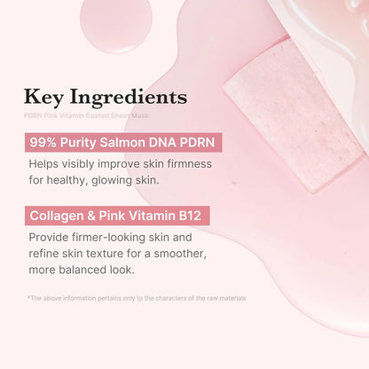medicube Salmon DNA PDRN Pink Vita Coating Sheet Mask 10EA - Korean sheet mask for glass skin - Luxurious Home care Mask for Hydration