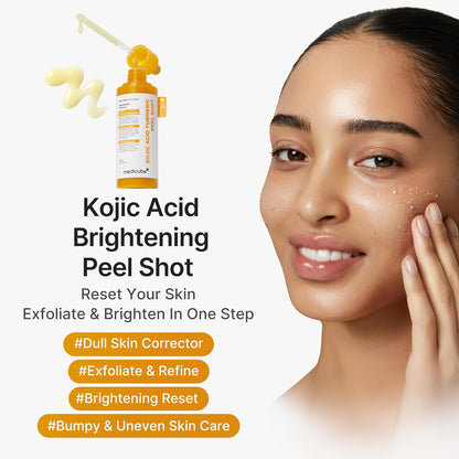 medicube Body Peel Shot with Kojic Acid and Turmeric, Gentle Body Brightening & Exfoliating Serum with BHA, LHA & PHA for Dead Skin