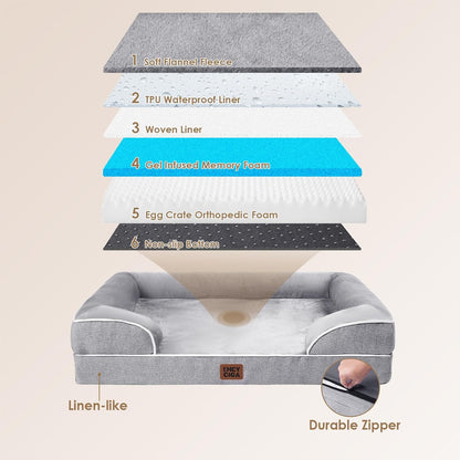 EHEYCIGA Orthopedic Dog Beds for Extra Large Dogs 44x32Inch, Waterproof Memory Foam XL Pet Bed with