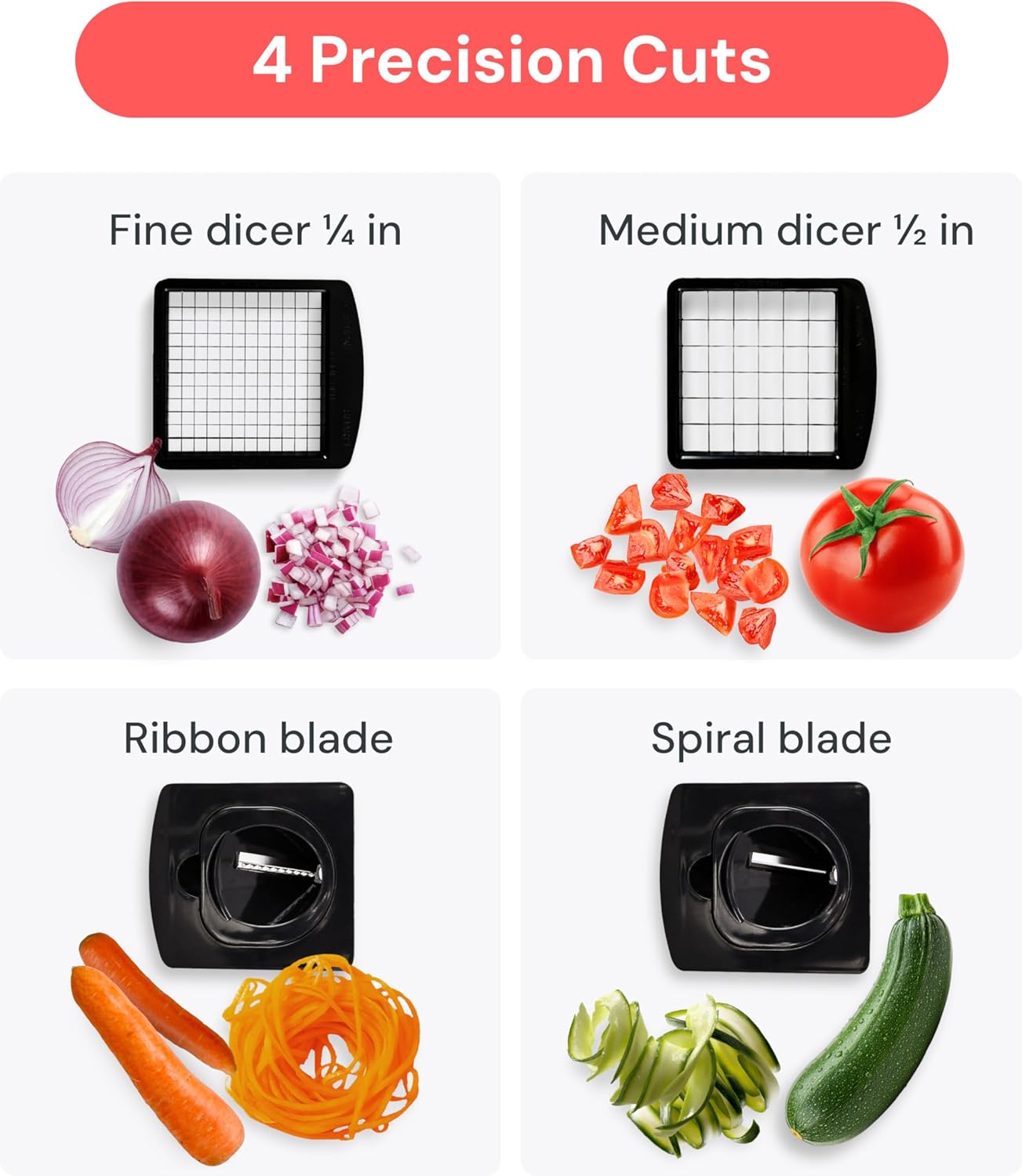 Fullstar The Original Pro Chopper - Vegetable Chopper and Spiralizer, Food Chopper with Container, Fruit Slicer, Kitchen Gadgets &