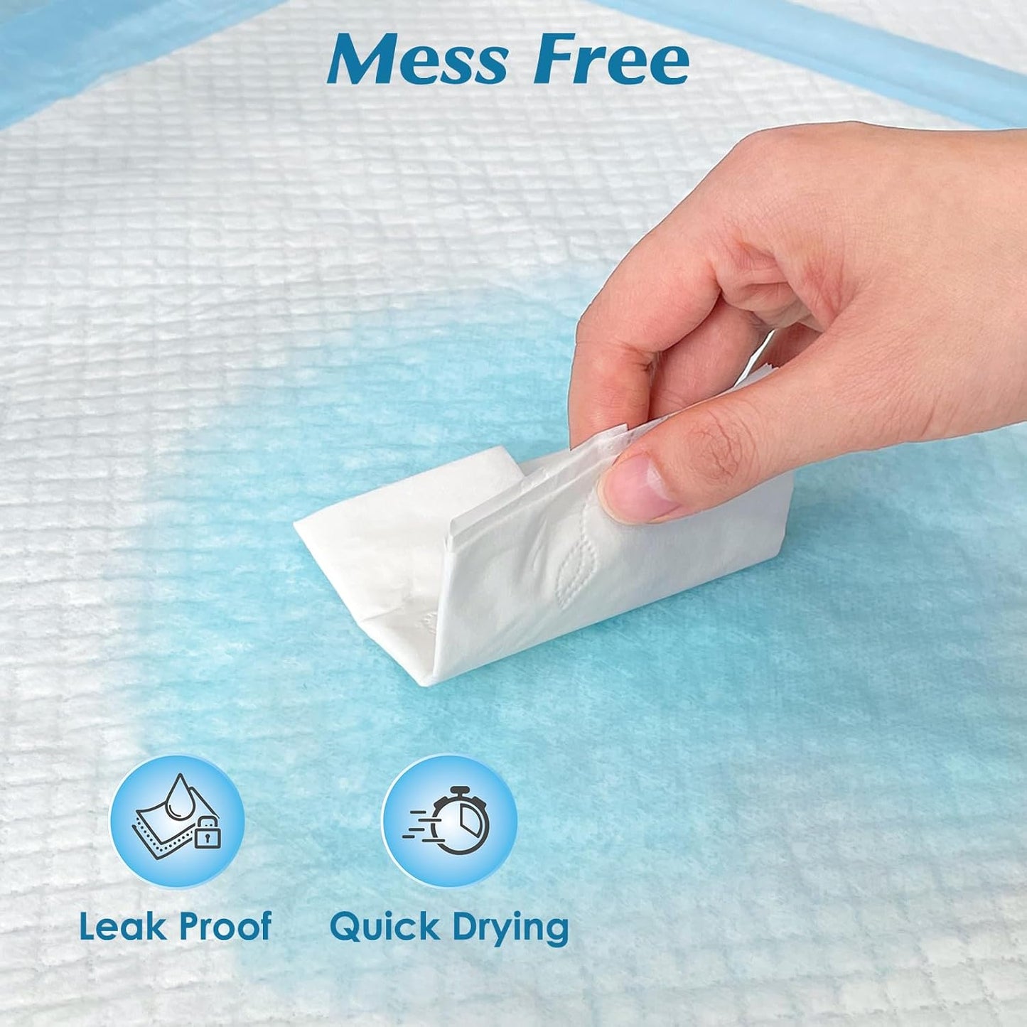Wowflash Super Absorbency Disposable Leakproof Underpads with Quick Drying for Baby, Adults, Puppy, Dog Bed Pee Pads, Extra