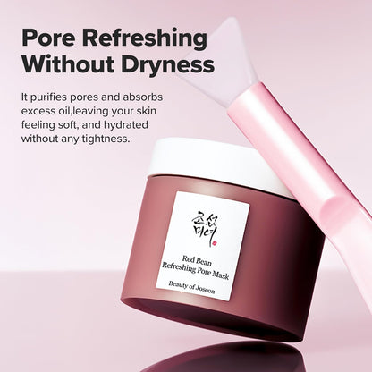 Beauty of Joseon Red Bean Pore Refreshing Mask Mud Cream Hydrating Wash Off Pack, Pore Cleansing Exfoliator, Korean Skin Care for Men and Women