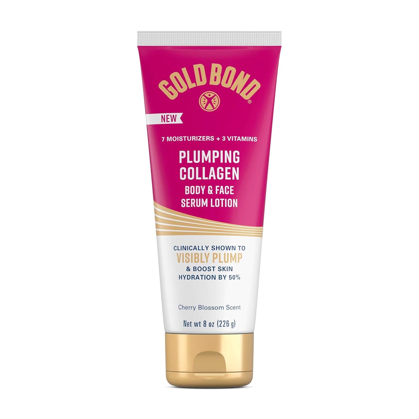 Gold Bond Plumping Collagen Body & Face Serum Lotion, Lightweight Hydrating Moisturizer with Collagen Peptide