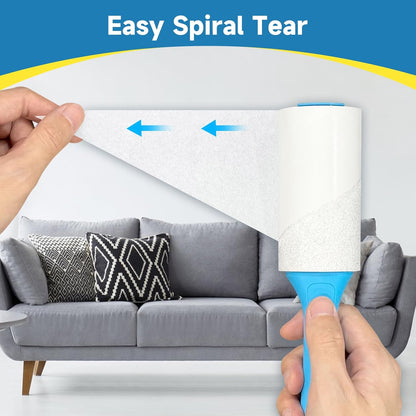 Swihauk 600 Sheets Extra Sticky Lint Rollers for Pet Hair, Easy Spiral Tear Lint Roller for Clothes with Ergonomic