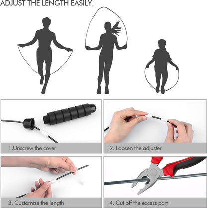 Jump Rope, Tangle-Free Rapid Speed Jumping Rope Cable with Ball Bearings for Women, Men &