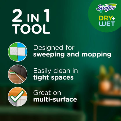 Swiffer Sweeper 2-in-1 Mops for Floor Cleaning, Dry and Wet Multi Surface Floor Cleaner, Sweeping and Mopping Starter
