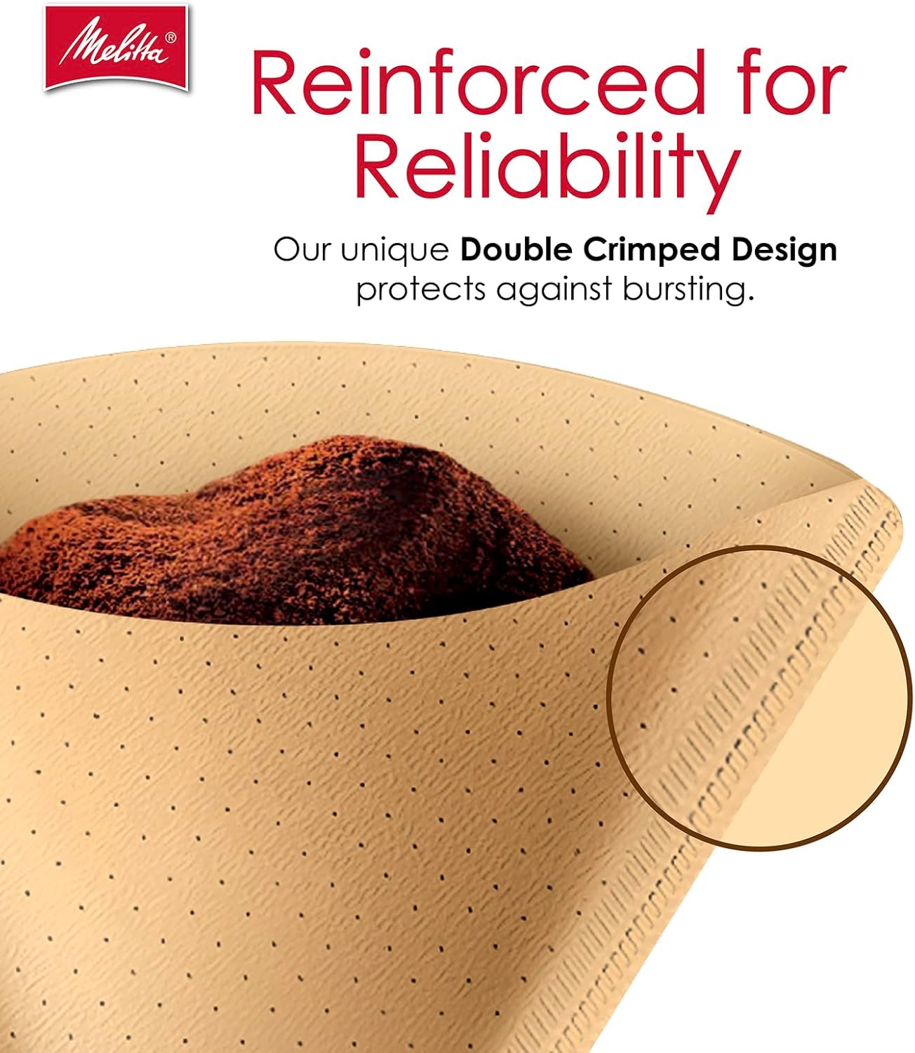 Melitta Cone Coffee Filters, Natural Brown, 100 Count (Pack Of 3), 300 Total Filters - Fits all 8-12 Cup Cone Coffee Makers and
