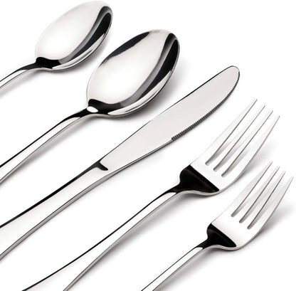 Silverware Set for 8, 40 Piece Heavy Duty Stainless Steel Flatware Utensils Cutlery Set Including Steak Knife Fork and Spoon, Dishwasher