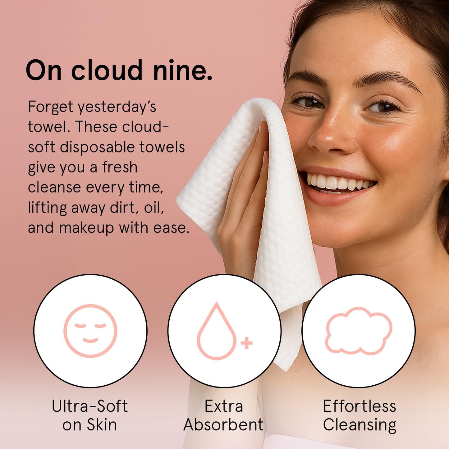 grace & stella Face Towels Disposable - Travel Essentials - Ultra-Soft & Absorbent Face Wipes Towelettes - XL Facial Towels for Cleansing & Makeup