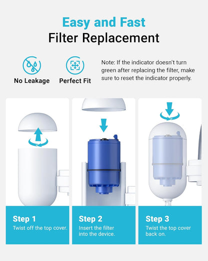 AQUA CREST CF08A Faucet Filter, Compatible with All PUR Plus Water Filter, Replacement for PUR Plus RF9999 Faucet Water Filter, NSF 42