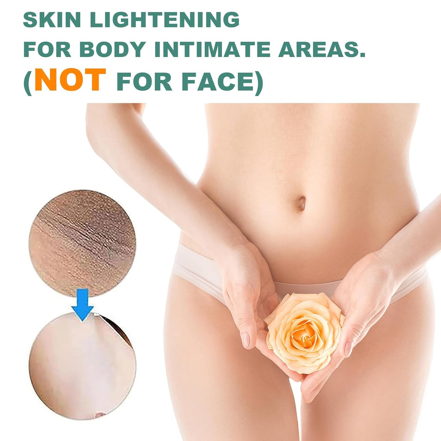 Skin Bleaching Cream Skin Lightening for Body Intimate Areas, Private Parts, Underarm, Knees, Elbows, Inner Thigh, Bikini