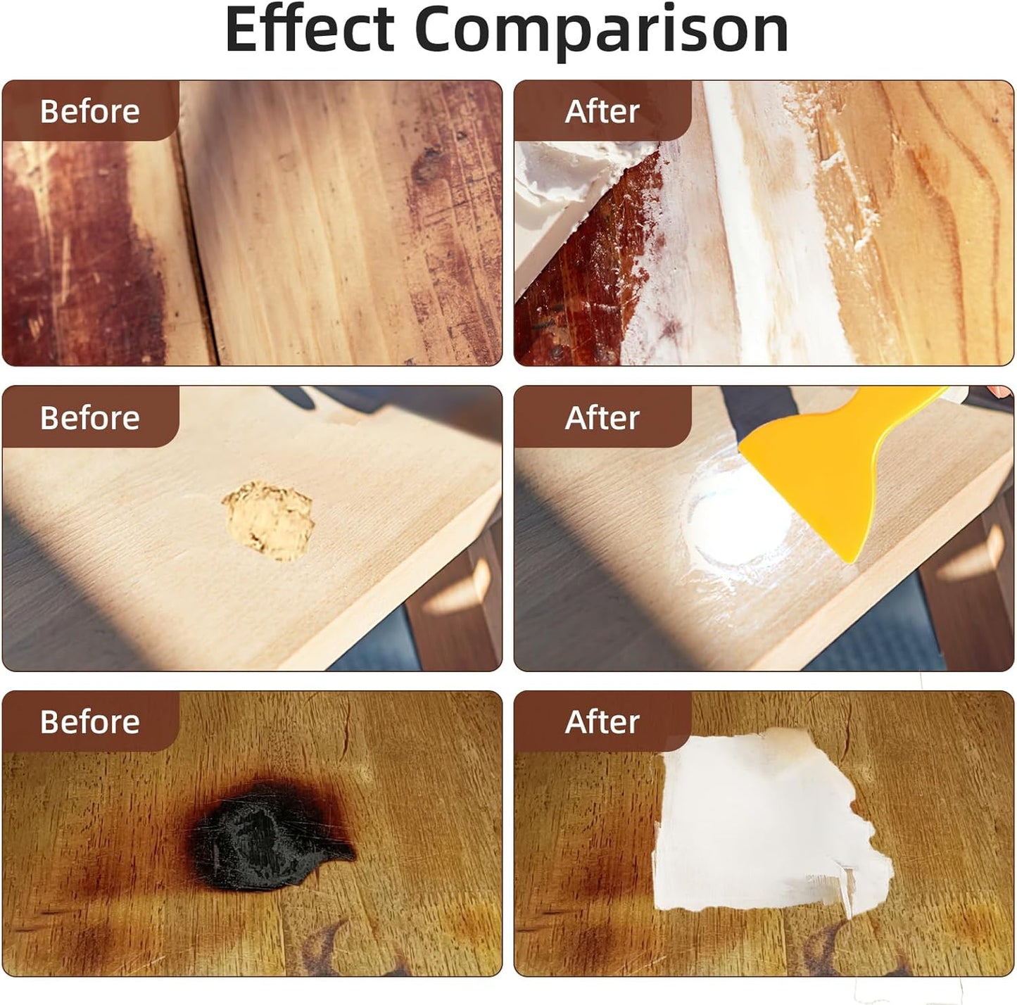 BONCART Wood Filler,Wood Putty,Wood Filler Paintable,Wood Repair Putty Stainable,9.87 Ounce White Wood Filler,Wood Furniture Repair