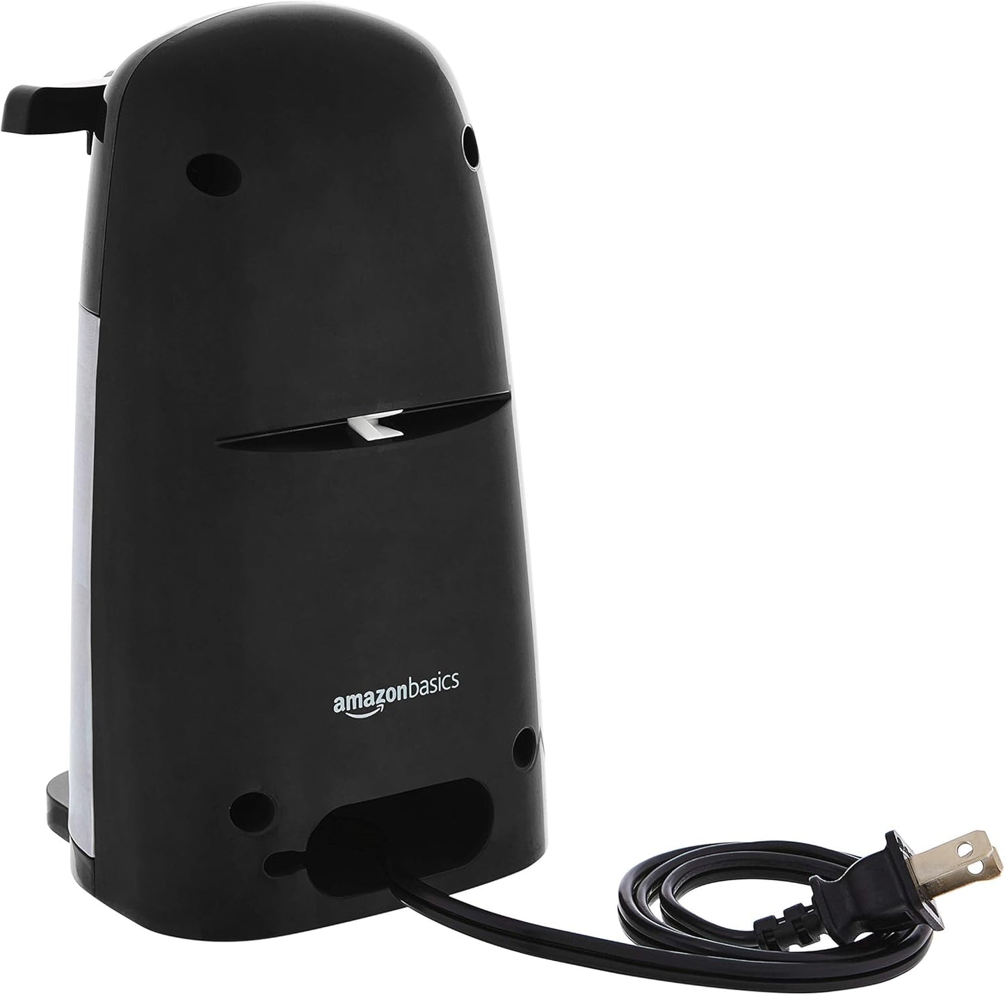 Amazon Basics 3-In-1 Electric Can Opener, Bottle Opener and Knife Sharpener with Stainless Steel Blade, Magnetic Lid Holder, Safe, Easy to
