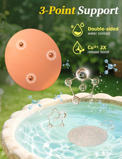 Mellbree Bird Bath Copper Disk, 0.6mm Reinforced 99.99% Pure Copper Cleaning Disk for Physical Safe Clean Water