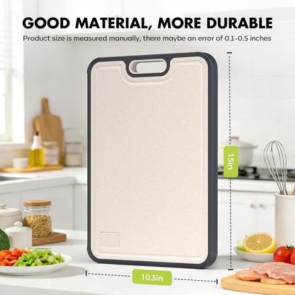 Sumzzz Titanium Cutting Board for Kitchen, Non Toxic 2-in-1 Cutting Board Double Sided Food Grade Pure