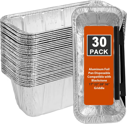 Grease Cup Liners, Disposable Grill Tray, Aluminum Foil Drip Pan Grease Catcher Cup Liner for 17, 22, 28, 36 Inch (30 Pack)