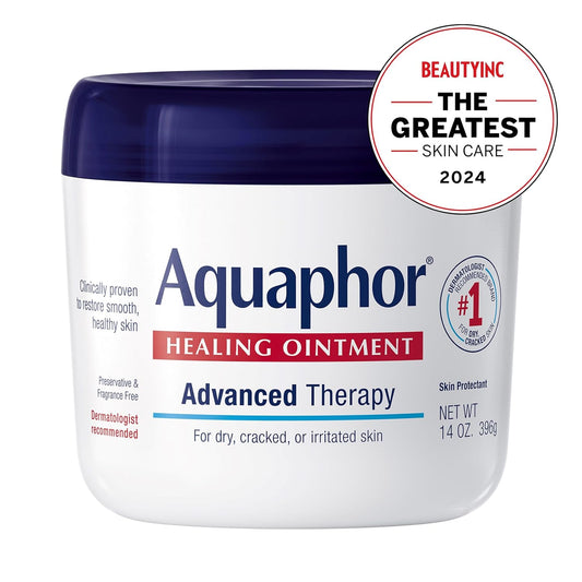 Aquaphor Healing Ointment, Advanced Therapy Skin Protectant, Multi-Purpose Healing Ointment and Body Moisturizer, For Dry, Cracked