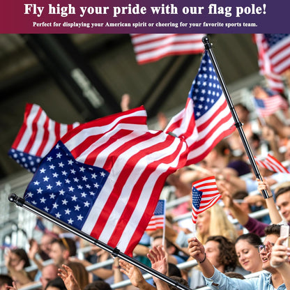 PHITRIC Flag Pole Kit, Tangle Free Spinning Stainless Steel Rustproof Flagpole for 3x5 Sports Fan Outdoor Flags for Outside House (Black