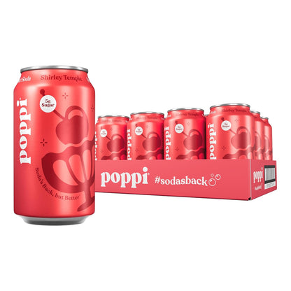 Poppi Sparkling Prebiotic Soda Beverage with Apple Cider Vinegar, Seltzer Water and Fruit Juice, Shirley Temple, 12 Fl Oz2