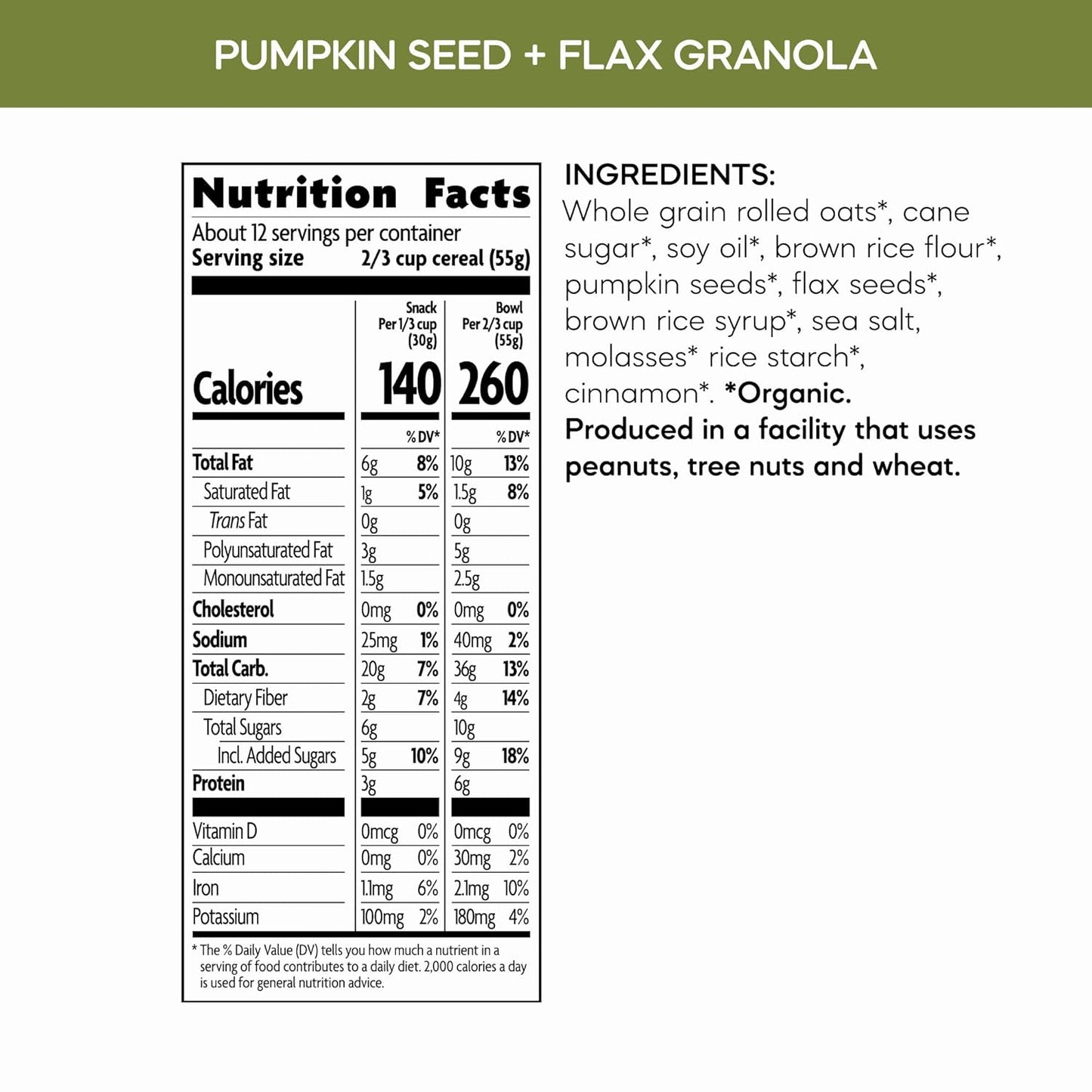 Nature's Path Organic Pumpkin Seed + Flax Granola, 24.7 oz, Non-GMO