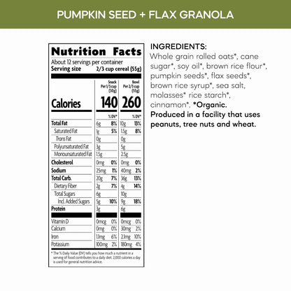 Nature's Path Organic Pumpkin Seed + Flax Granola, 24.7 oz, Non-GMO