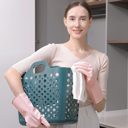 COOLJOB 3 Pairs Colorful Household Gloves with Cotton Liner & Non-slip