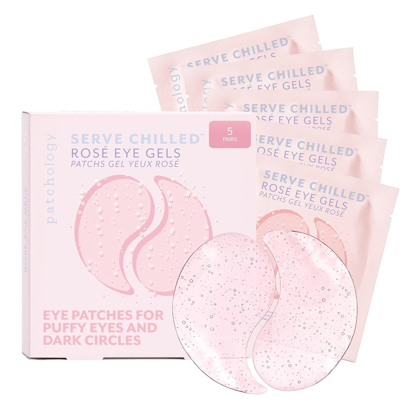 Patchology Serve Chilled Ros Hydrating Under Eye Patches Hyaluronic Acid & Antioxidant-Infused Eye Masks to Reduce Dark