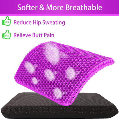 KYSMOTIC Gel Seat Cushion for Long Sitting (Large & Thick), Soft & Breathable, Gel Cushion for Wheelchair, Gel Chair Cushion for Hip