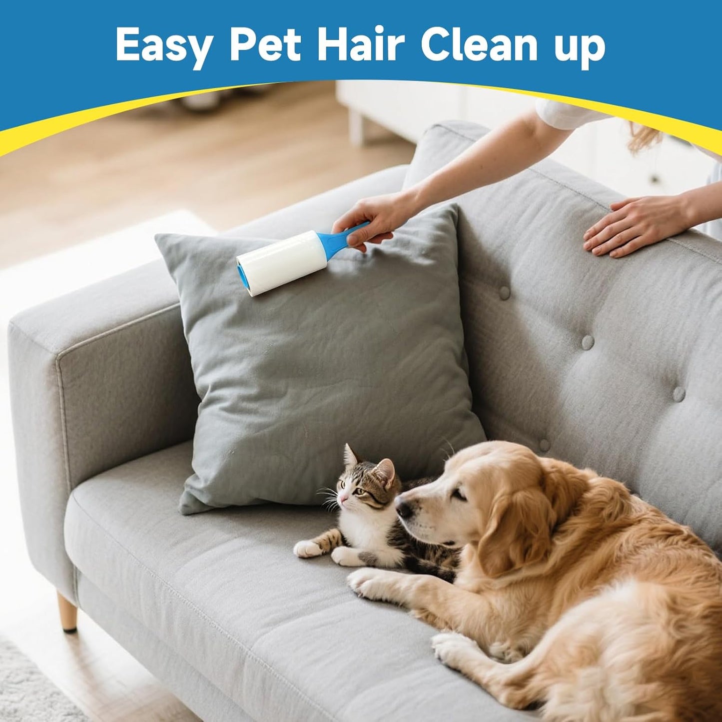 Swihauk 600 Sheets Extra Sticky Lint Rollers for Pet Hair, Easy Spiral Tear Lint Roller for Clothes with Ergonomic