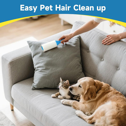 Swihauk 600 Sheets Extra Sticky Lint Rollers for Pet Hair, Easy Spiral Tear Lint Roller for Clothes with Ergonomic