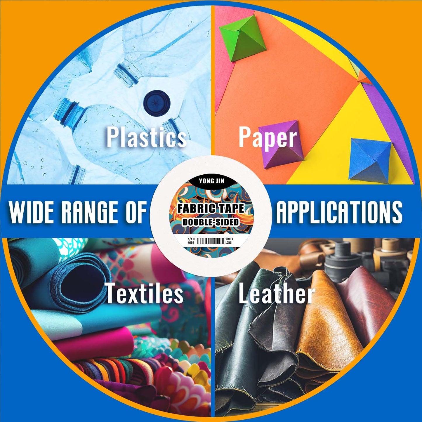 YONGJIN Double-Sided Fabric Tape (2 Rolls) - No Sewing or Ironing Required, Perfect for Quick Clothing Repairs, Fabric