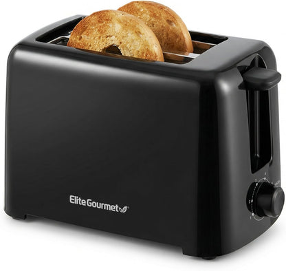 Elite Gourmet 2-Slice Cool Touch Toaster 6 Browning Levels, Extra Wide 1.25 Slots for Bagels & Thick Bread, Cancel Function, Compact, ETL