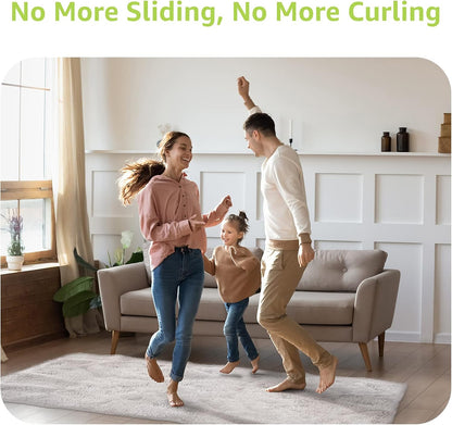 Rabenda 12 Pcs Rug Tape, Non Slip Rug Pads Grippers for Hardwood Floors and Tiles, Reusable Carpet Tape for Area