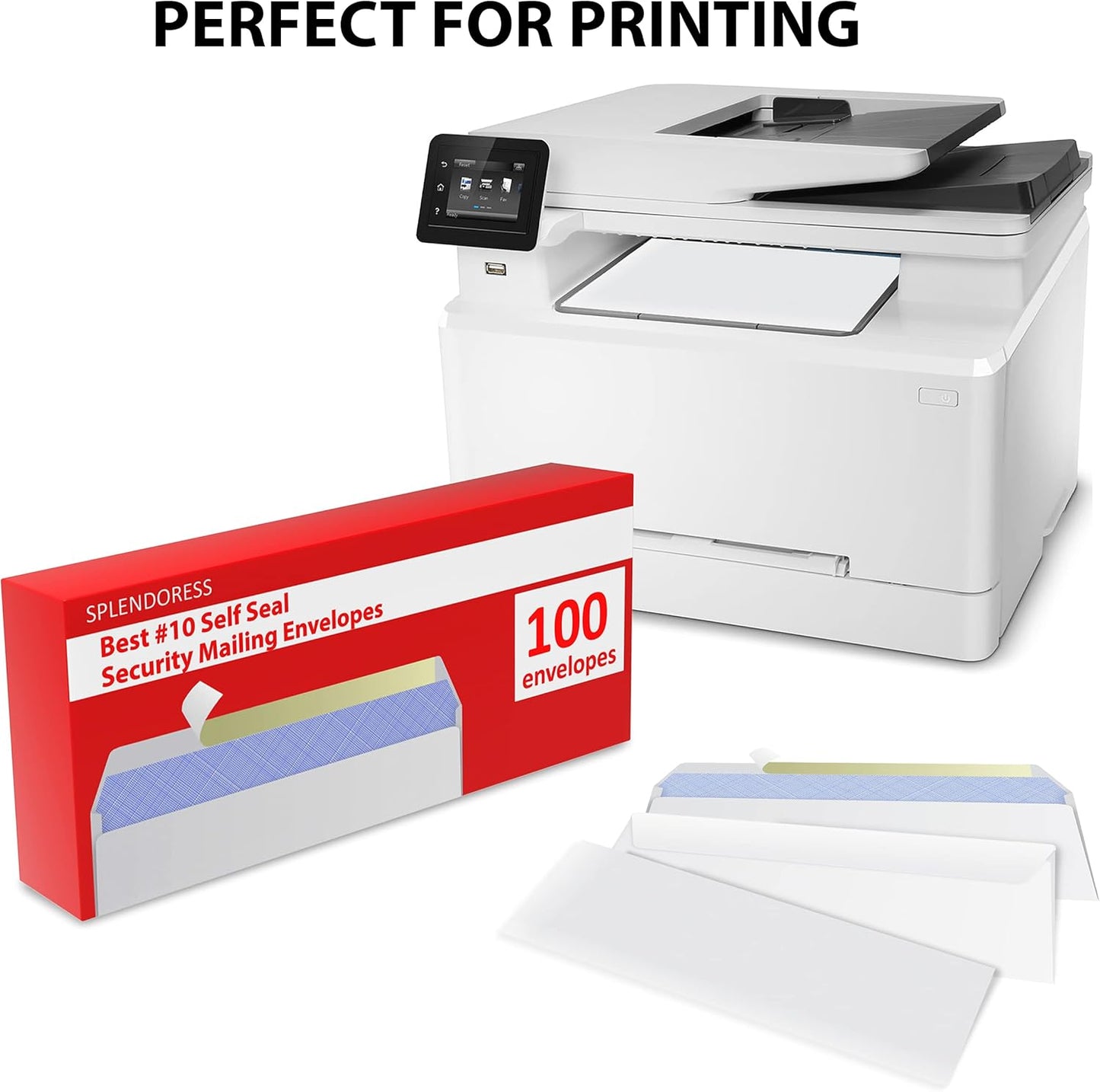 Envelopes Letter Size Self Seal, 100 Business Mailing Security Peel and Sealing Envelope, 100%