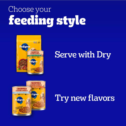 Pedigree Wet Dog Food, Choice Cuts Adult Canned Dog Food, Beef & Country Stew Multipack, 13.2 oz. Cans (12 Count)