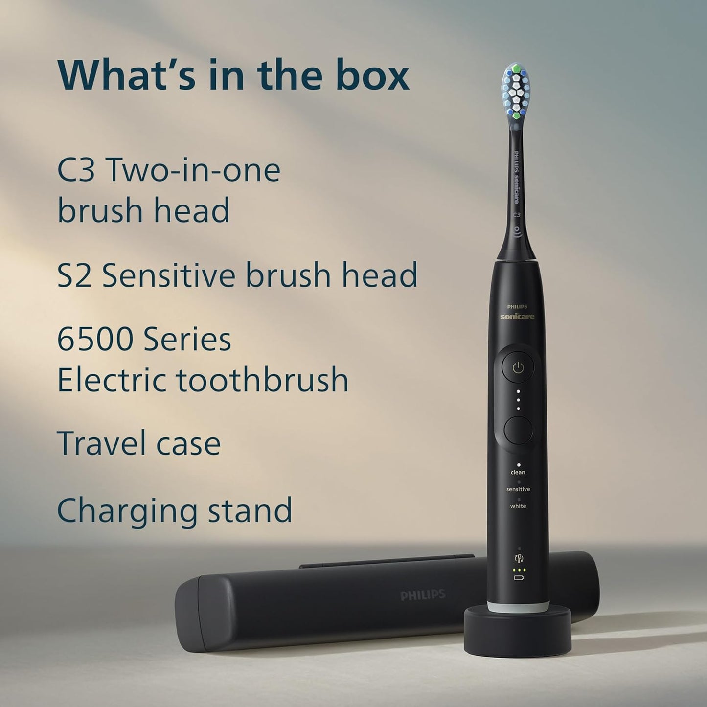 Philips Sonicare 6500 Series Electric Toothbrush - Next-Generation Sonicare Technology, Pressure Sensor, 9 Brushing Settings, SmarTimer