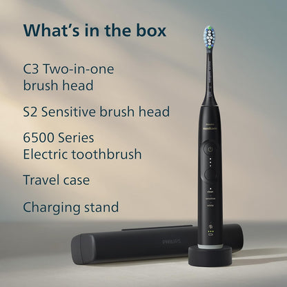 Philips Sonicare 6500 Series Electric Toothbrush - Next-Generation Sonicare Technology, Pressure Sensor, 9 Brushing Settings, SmarTimer